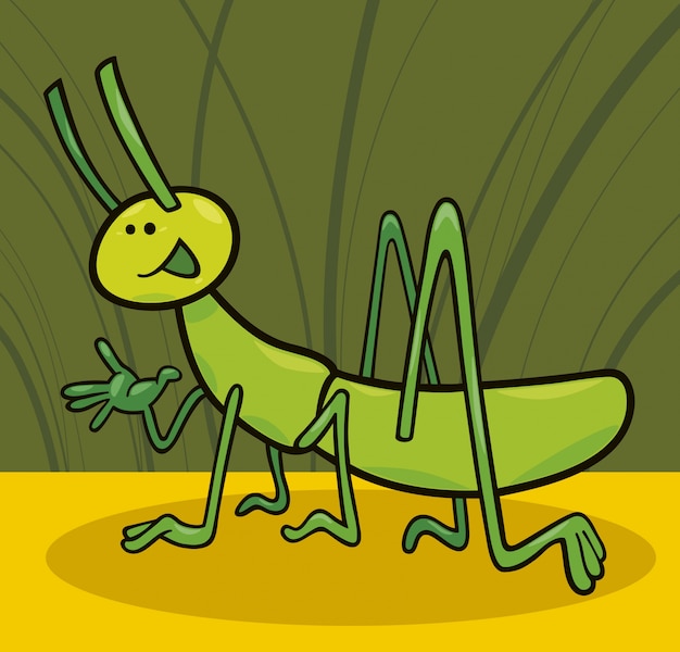 Vector funny grasshopper