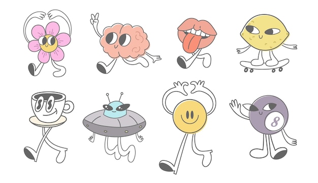 funny groovy character creator mascot parts whimsical character design