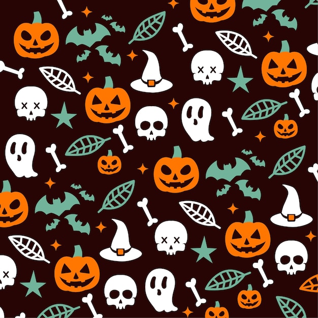 Funny halloween illustration pattern