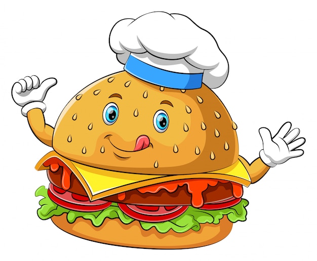 Premium Vector | Funny hamburger cartoon character