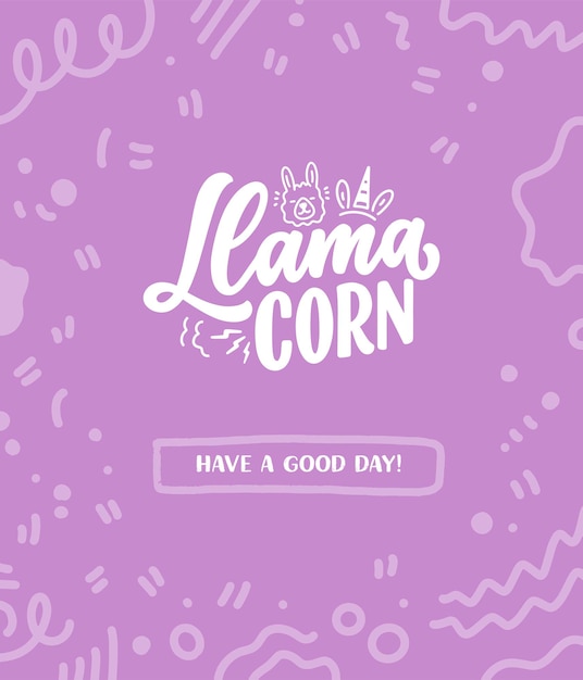 Funny hand drawn lettering quote about llama cool phrase for print and poster design inspirational k...
