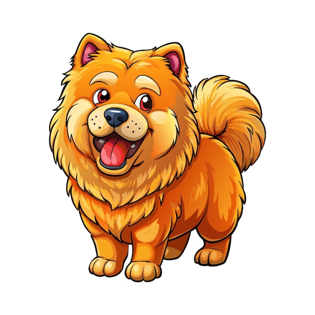 Забавный счастливый мультфильм Chow Chow