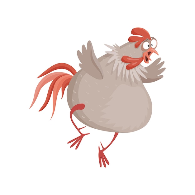 Vector funny hen and rooster