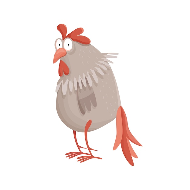 Funny hen and rooster