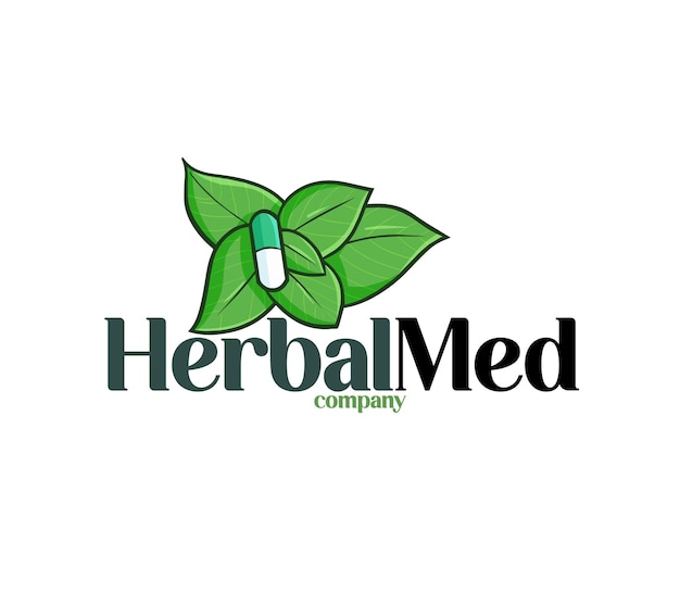 Funny herbal medicine company logo template