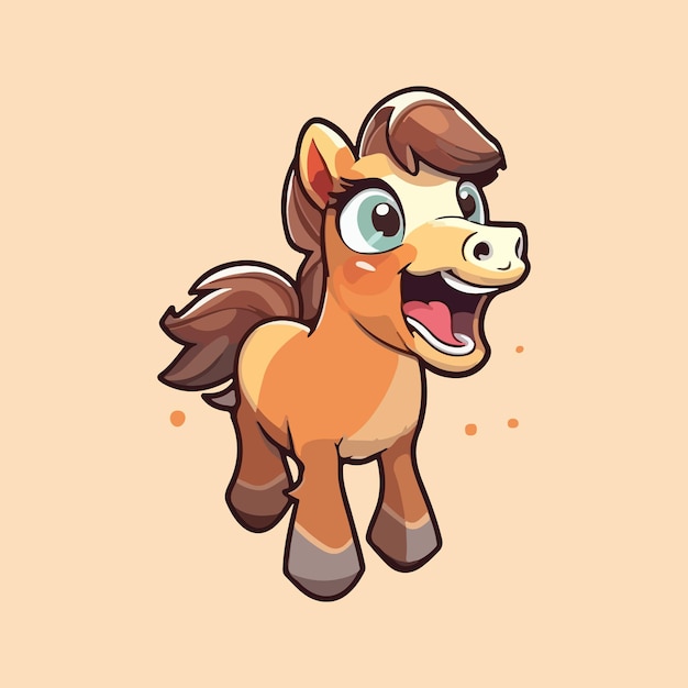 Vector funny horse character amusing equine illustration