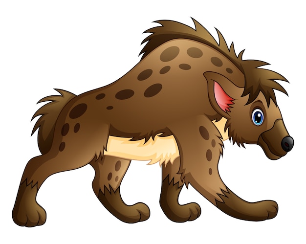 Vector funny hyena cartoon