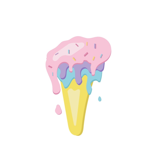 Funny Ice cream on white background