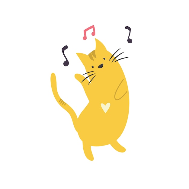 Illustrazione divertente di un gatto danzante
