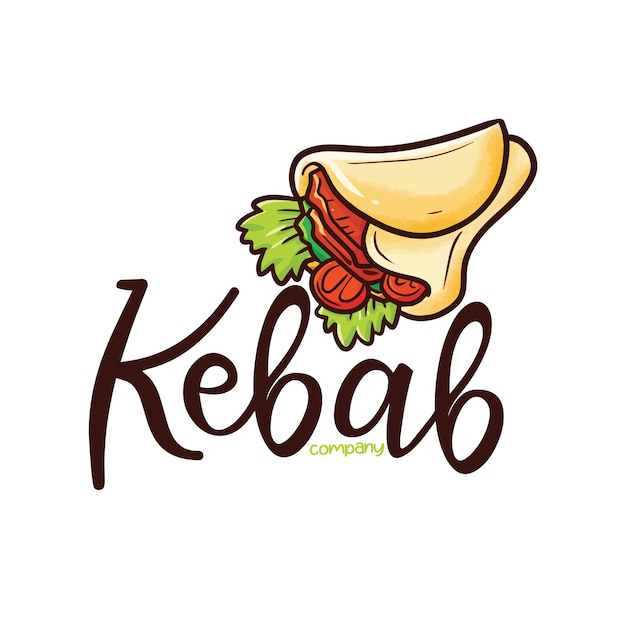 Modello di logo divertente kebab company