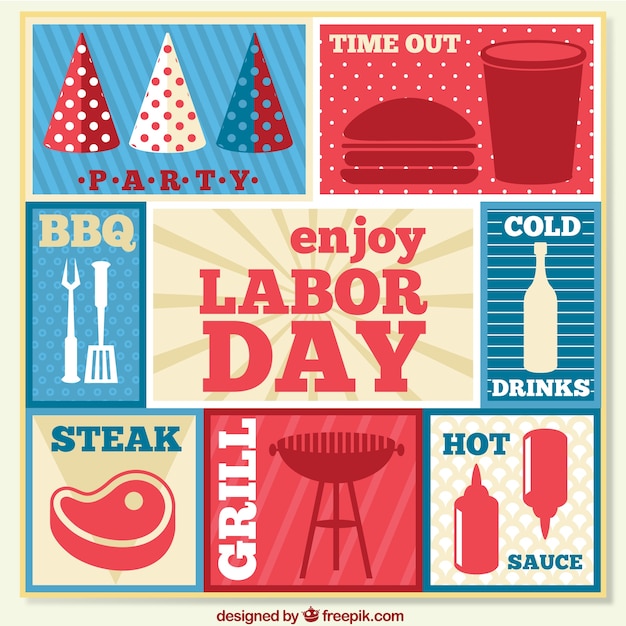 Vector funny labor day card