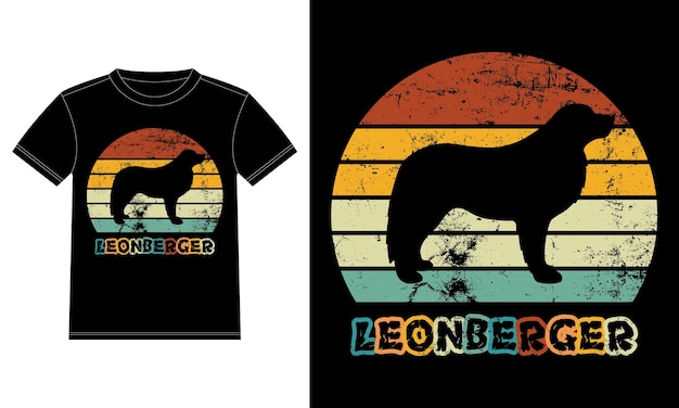 Funny Leonberger Vintage Retro Sunset Silhouette Gifts Dog Lover Dog Owner Essential T-Shirt