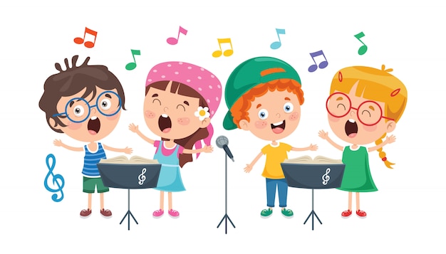 Bambini divertenti che eseguono musica