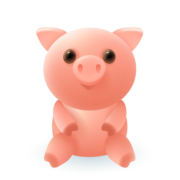 Funny little pig 3d illustration