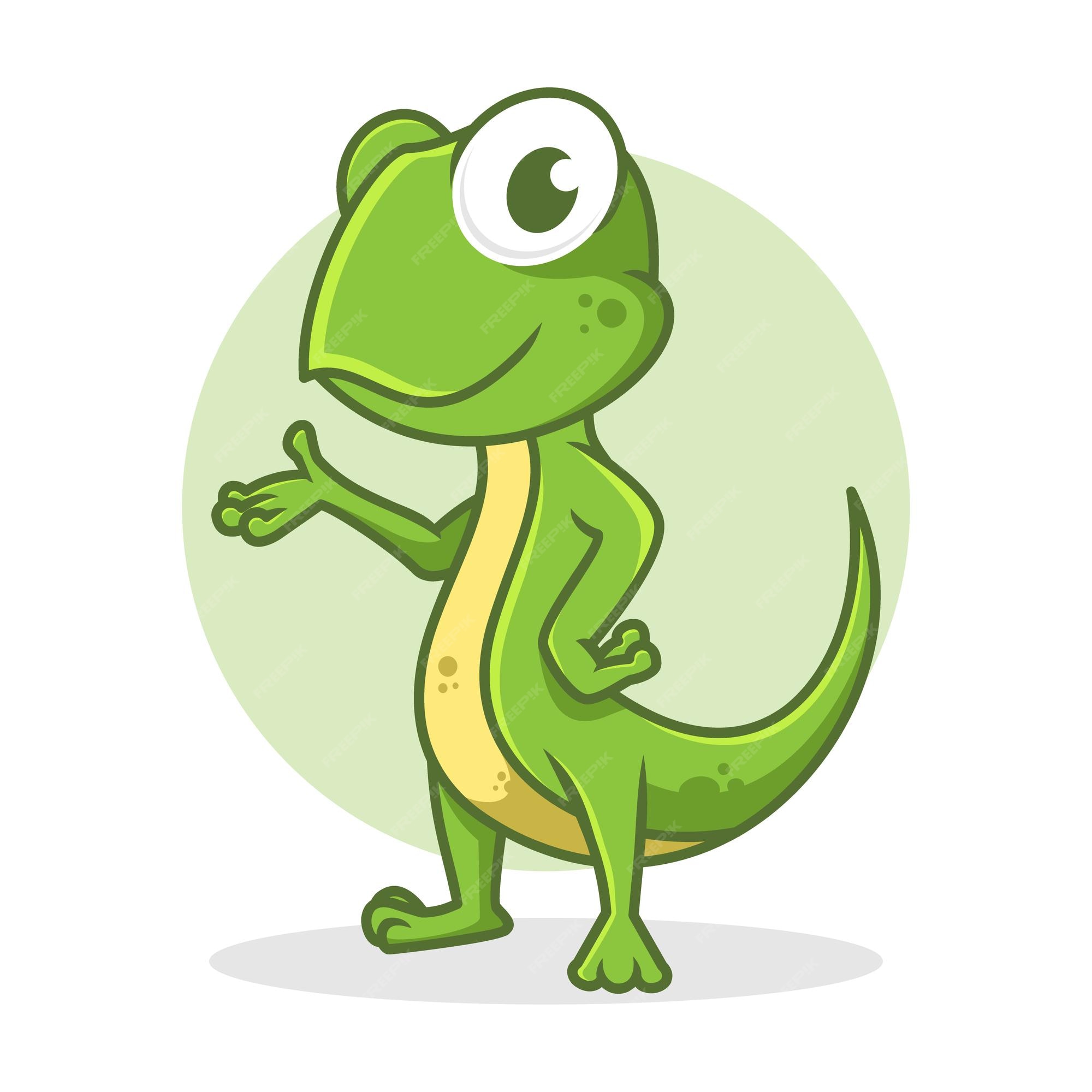 Premium Vector | Funny lizard cartoon character