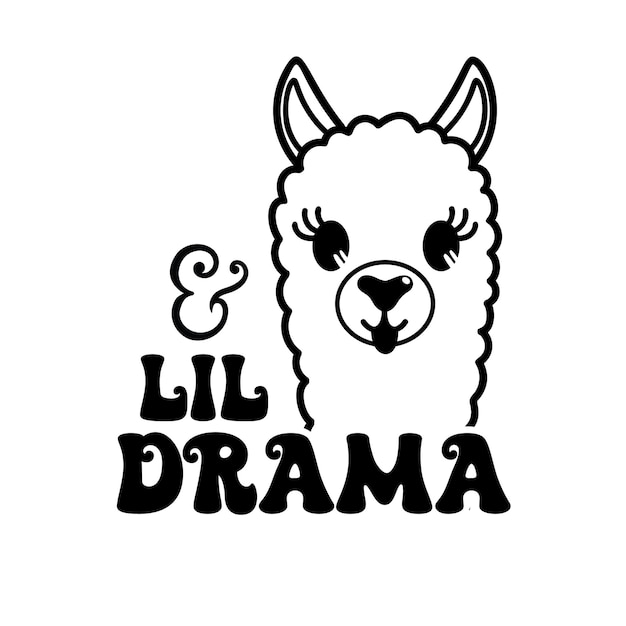 Disegno svg divertente di llama