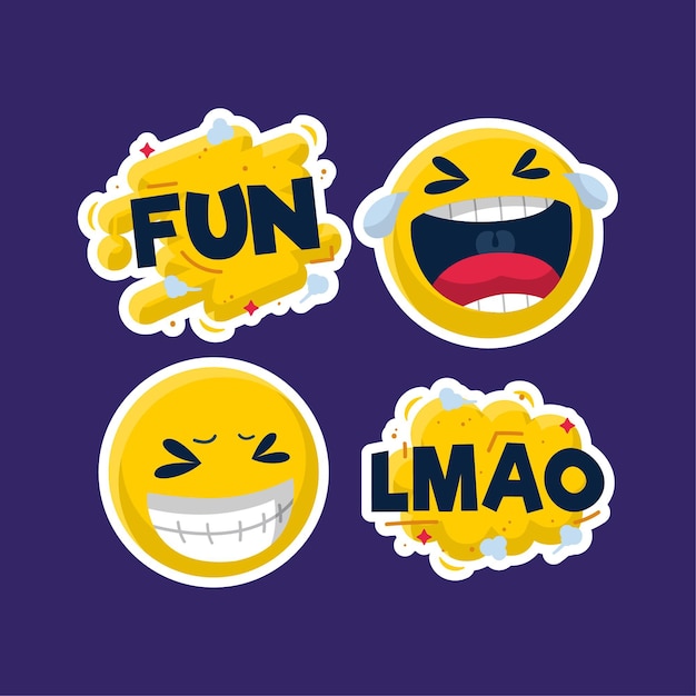 Vector funny lol stickers concept