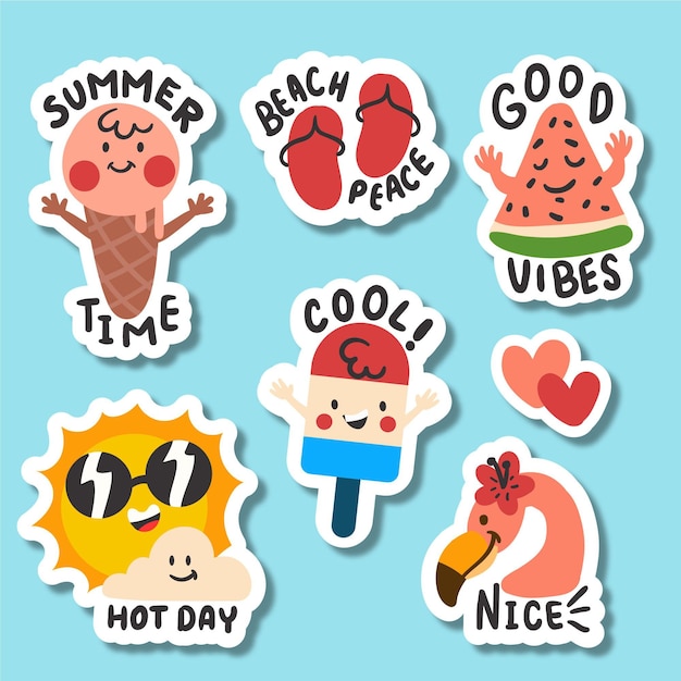 Vector funny lol stickers theme