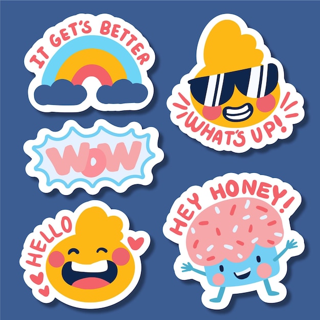 Vector funny lol stickers