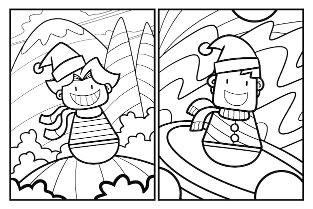 Funny male christmas doll coloring pages