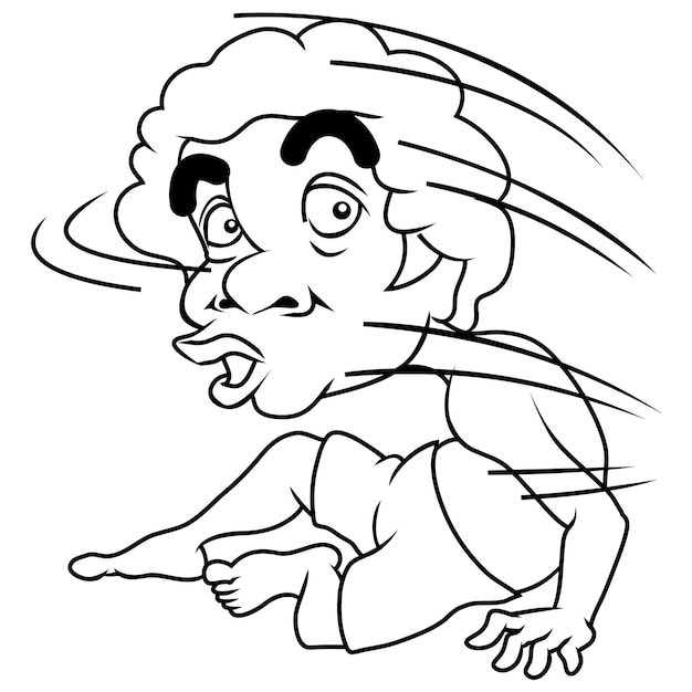 Funny man cartoon character coloring page 7