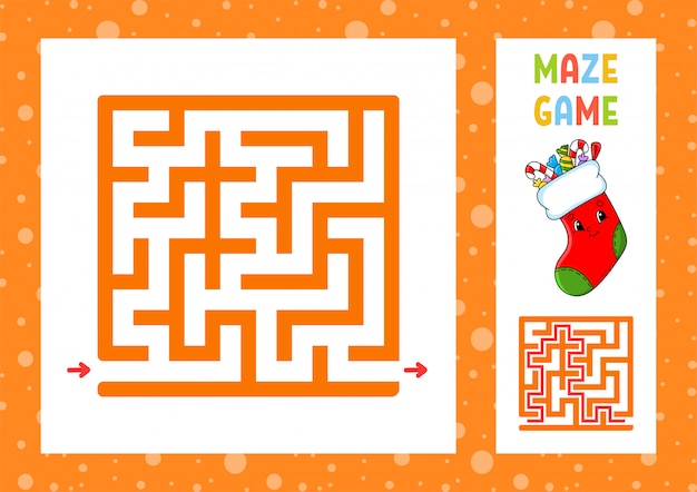 Funny maze. game for kids. puzzle for children. happy character. labyrinth conundrum. color vector illustration.