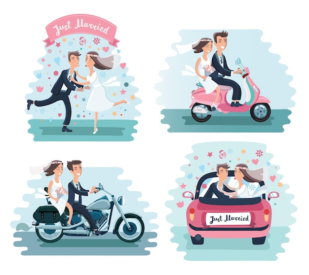 Vector funny men  wedding