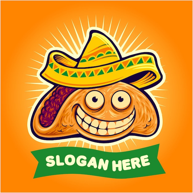 Funny mexican tacos Food Vector illustrations for your work Logo mascot merchandise tshirt stickers and Label designs poster greeting cards advertising business company or brands