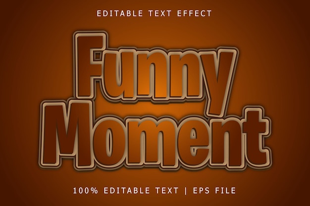 Funny moment editable Text effect 3 Dimension emboss simple style