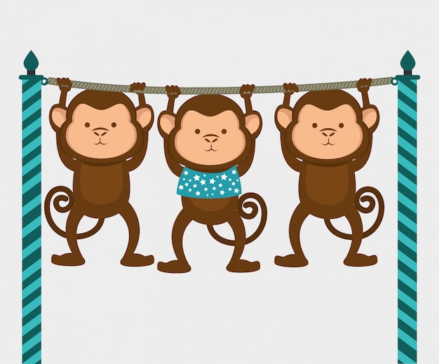 Vector funny monkey design