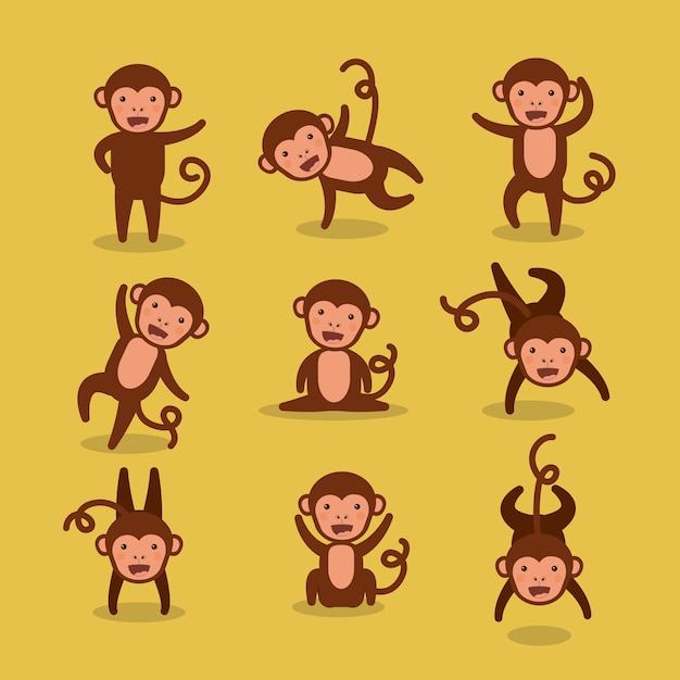 Vector funny monkey  design