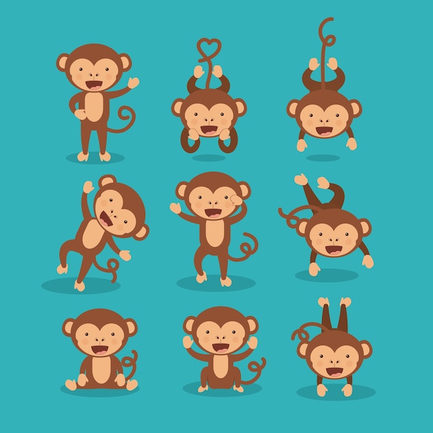 재미있는 원숭이 디자인