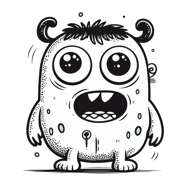 Funny monster with big eyes Vector illustration of a monster