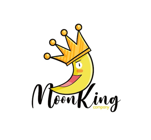 Funny Moon King company logo template