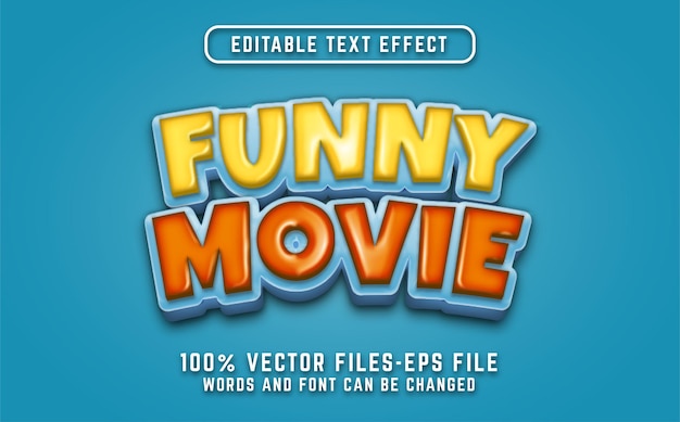 Funny movie cartoon style text effect. editable text effect premium vectors