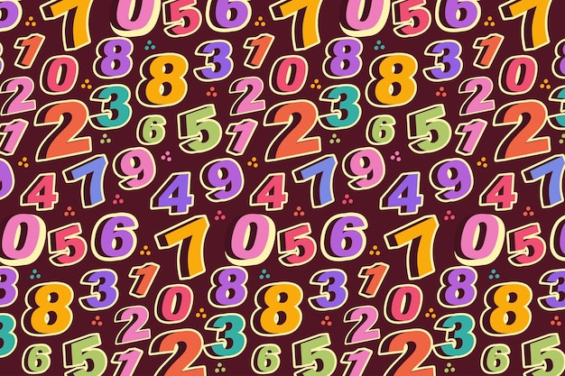 面白い数字のシームレスパターン