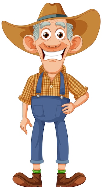 Premium Vector | Funny old farmer cartoon character