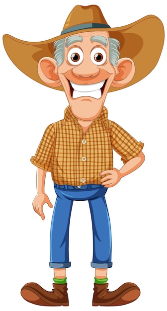 面白い老農夫の漫画のキャラクター