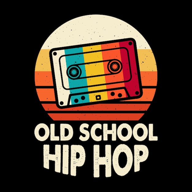 Funny old school hip hop retro vintage cassette music mixtape tshirt design