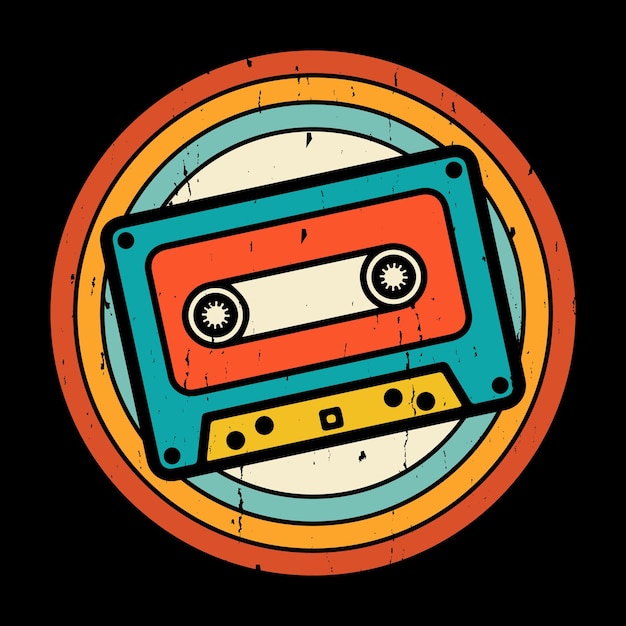 funny old school hip hop retro vintage cassette music mixtape tshirt design