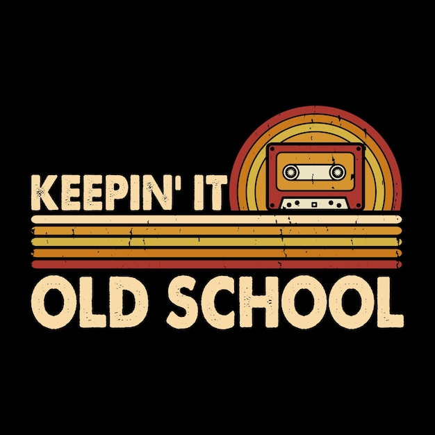 Funny old school hip hop retro vintage cassette music mixtape tshirt design