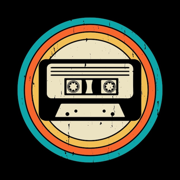 funny old school hip hop retro vintage cassette music mixtape tshirt design