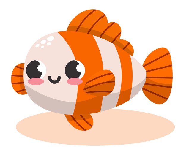 Vector funny orange fish