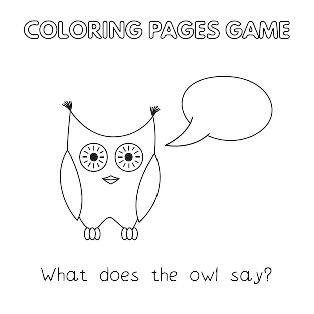 Funny owl kids learning game vector coloring book pages for children