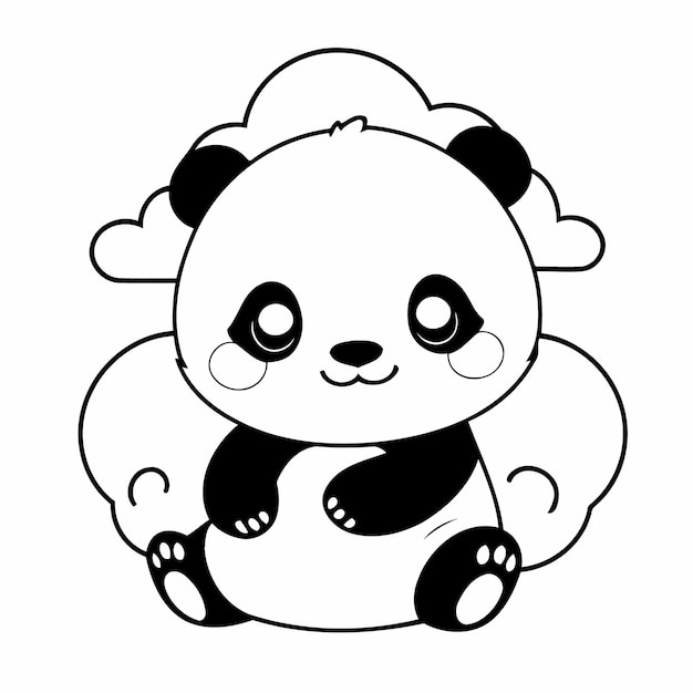 Funny Panda for kids colouring page