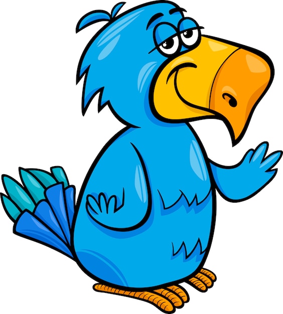 Funny parrot bird cartoon illustration