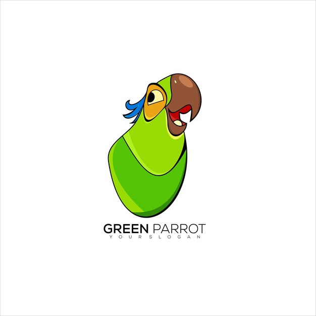 Funny parrot logo mascot design colorful