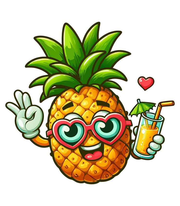 Funny Pineapple clipart vector