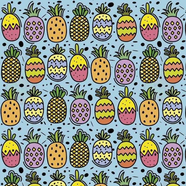 Funny pineapples background