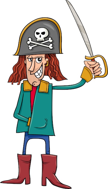 Vector funny pirate cartoon illustration